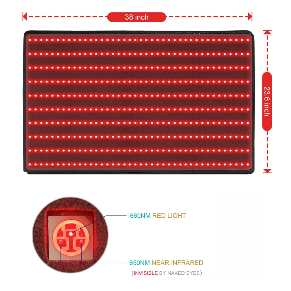 LOVTRAVEL 850nm infrared pad, side view, deep tissue warmth and comfort.