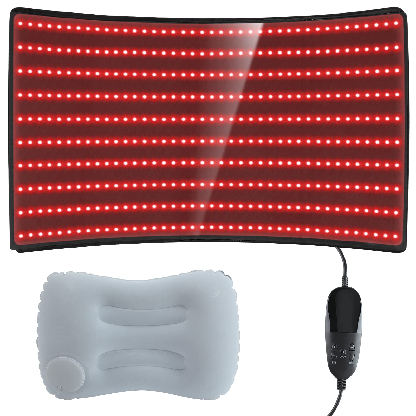 LOVTRAVEL LED red 660nm pad, top view, large treatment area for whole-body sessions.