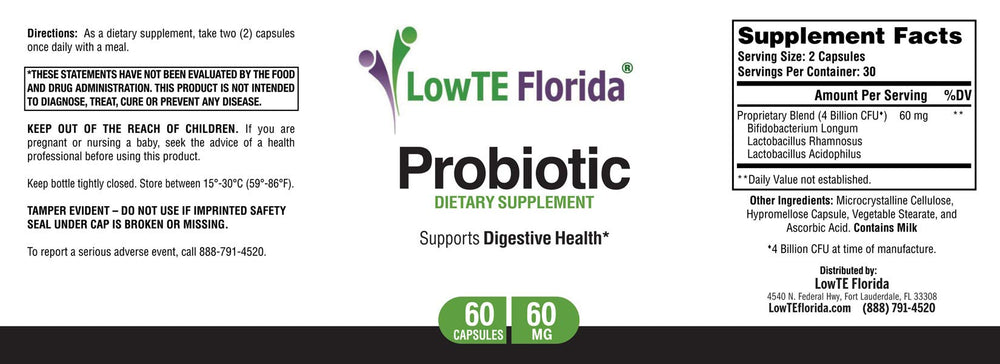 LowTE Florida Probiotic Supplement capsules for an immune-support routine.