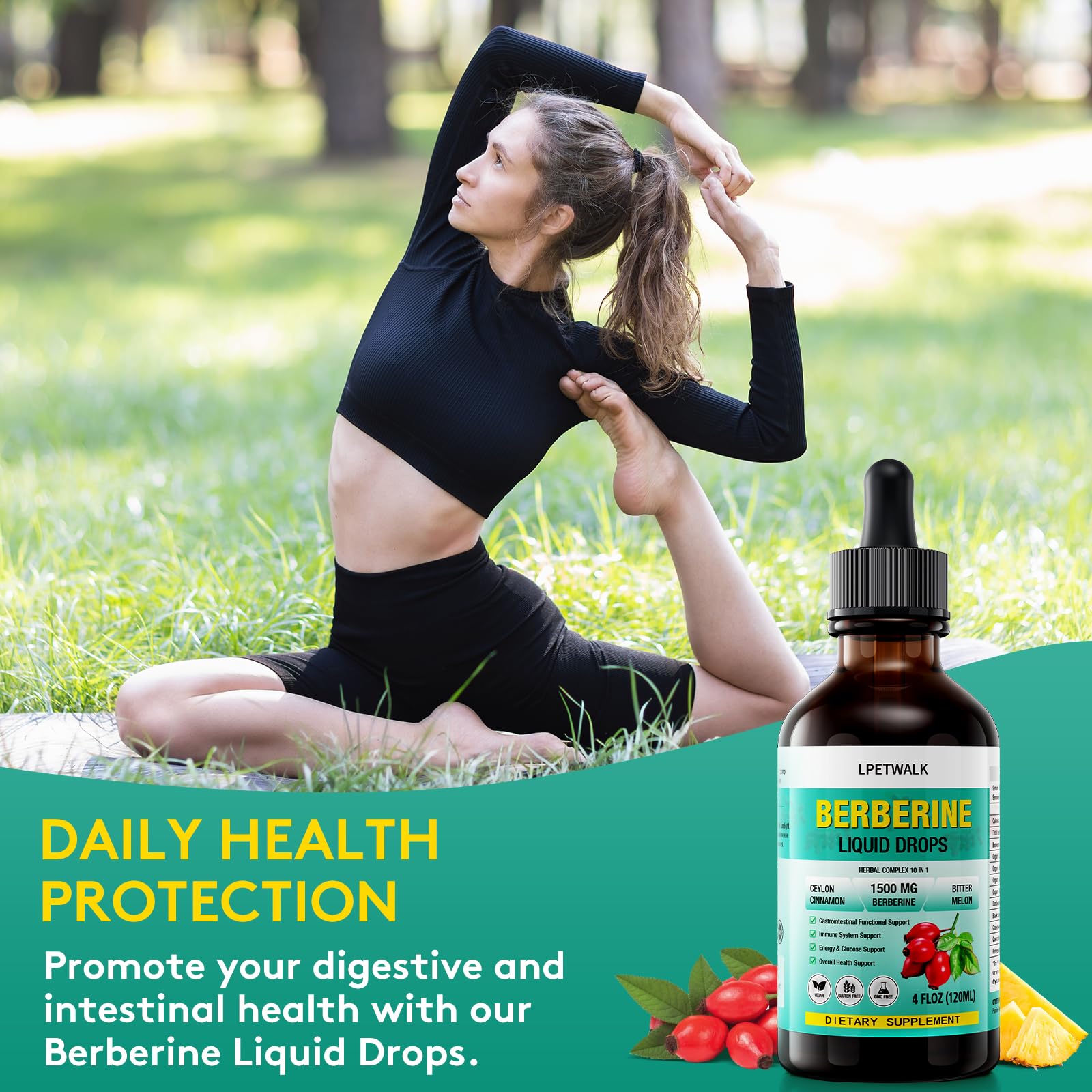 LPETWALK Berberine drops daily-use setup supports a simple routine.