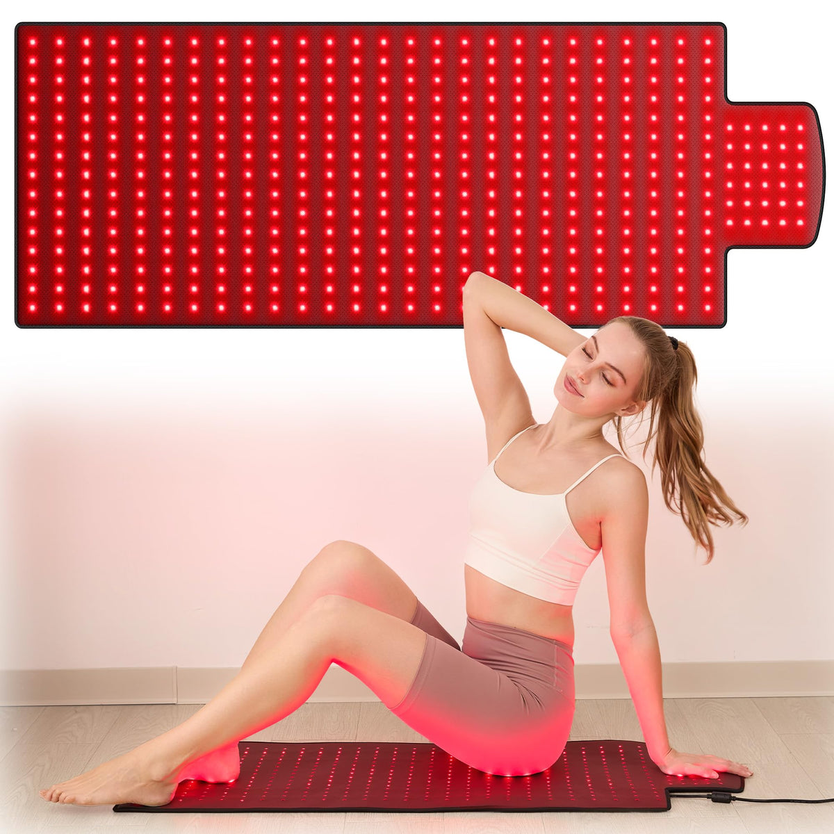 LPKP red light therapy mat shows full-body coverage for larger treatment areas.