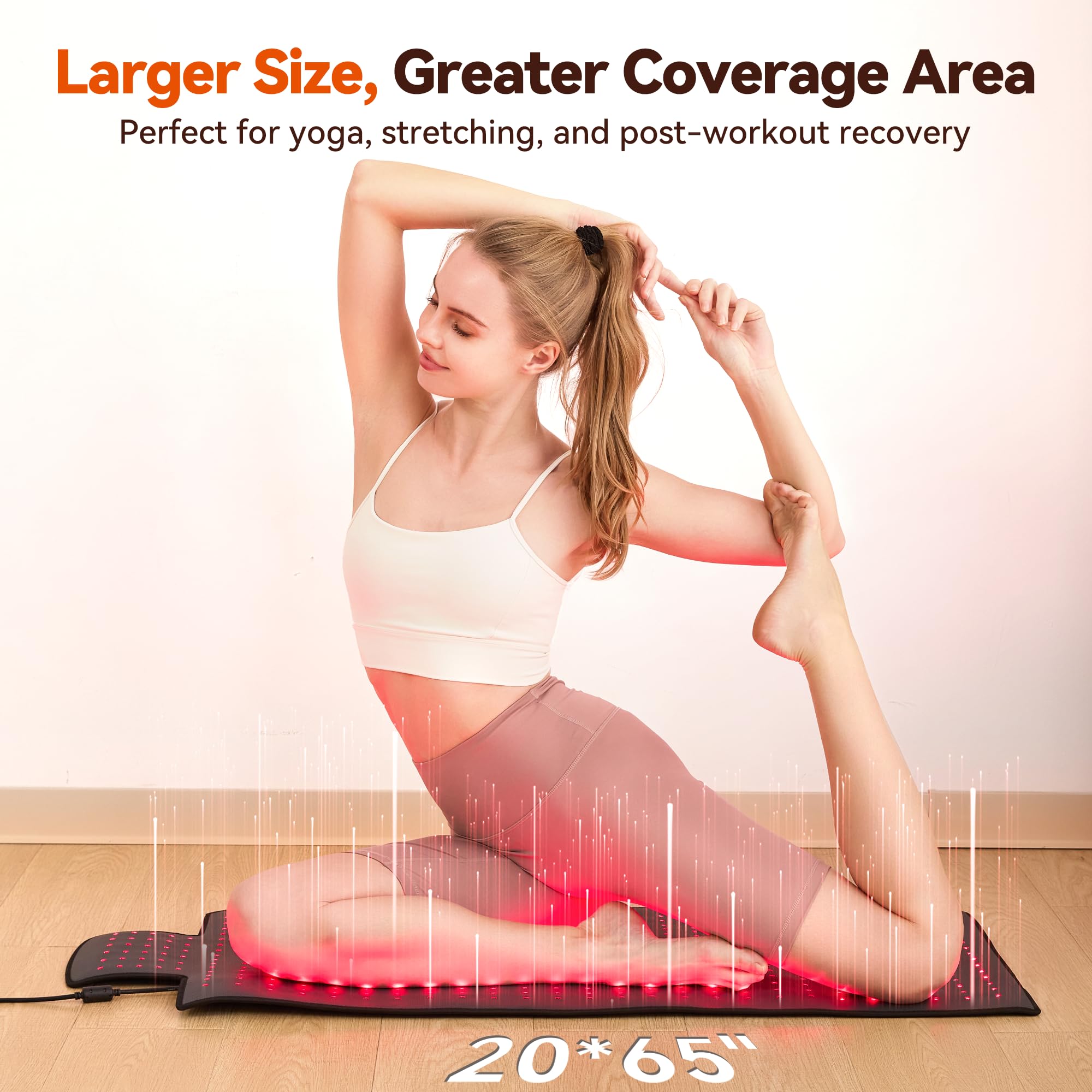 Dense LEDs ensure even illumination across the mat surface.