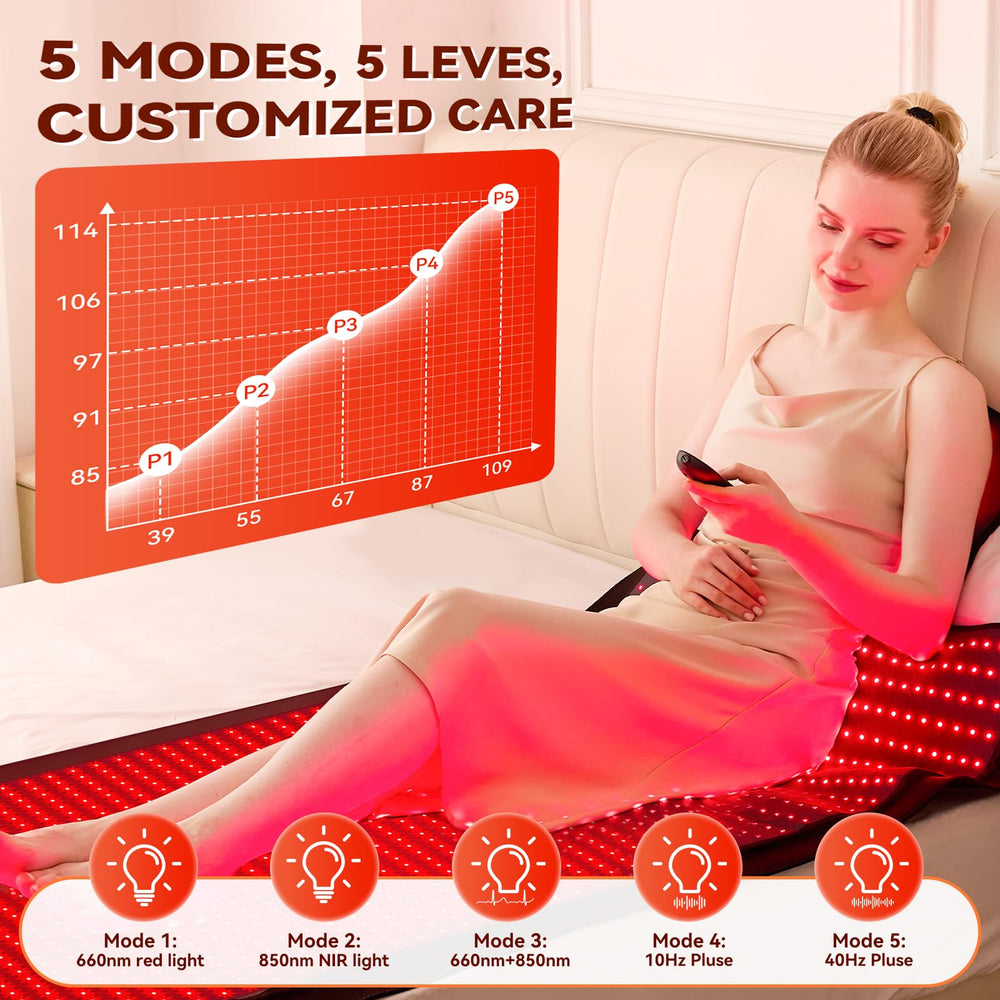 LPKP red light therapy mat automatic timer for safe, hands-off sessions.