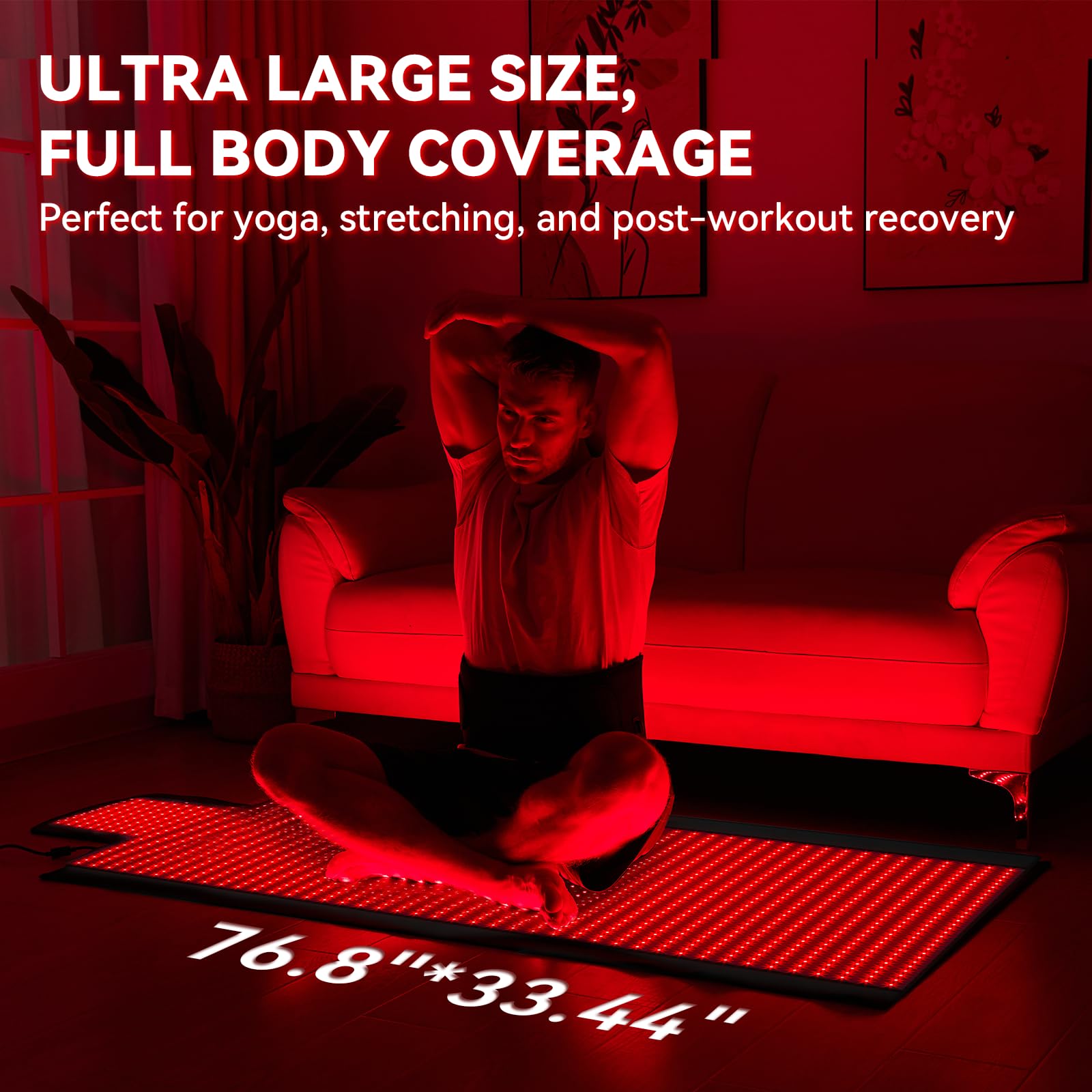 LPKP red light therapy mat dual-wavelength setup highlights 660nm and 850nm.