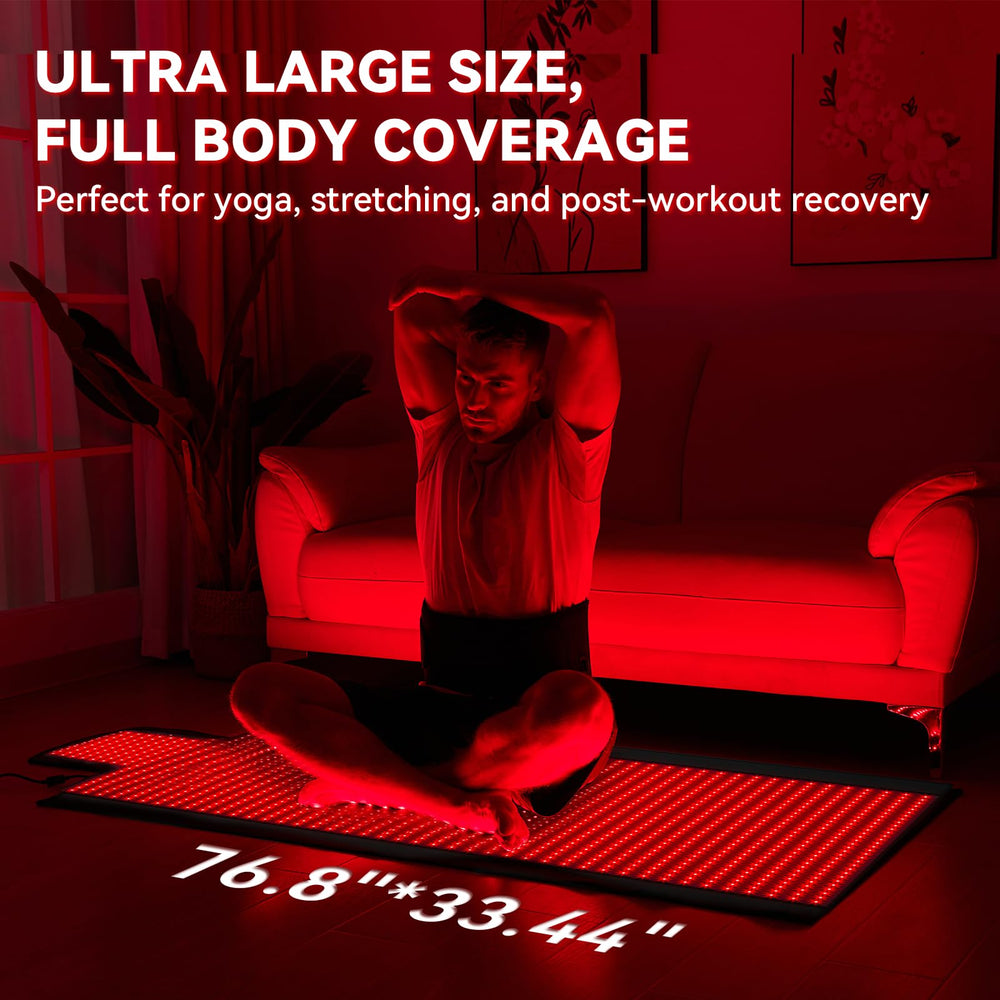 LPKP red light therapy mat dual-wavelength setup highlights 660nm and 850nm.
