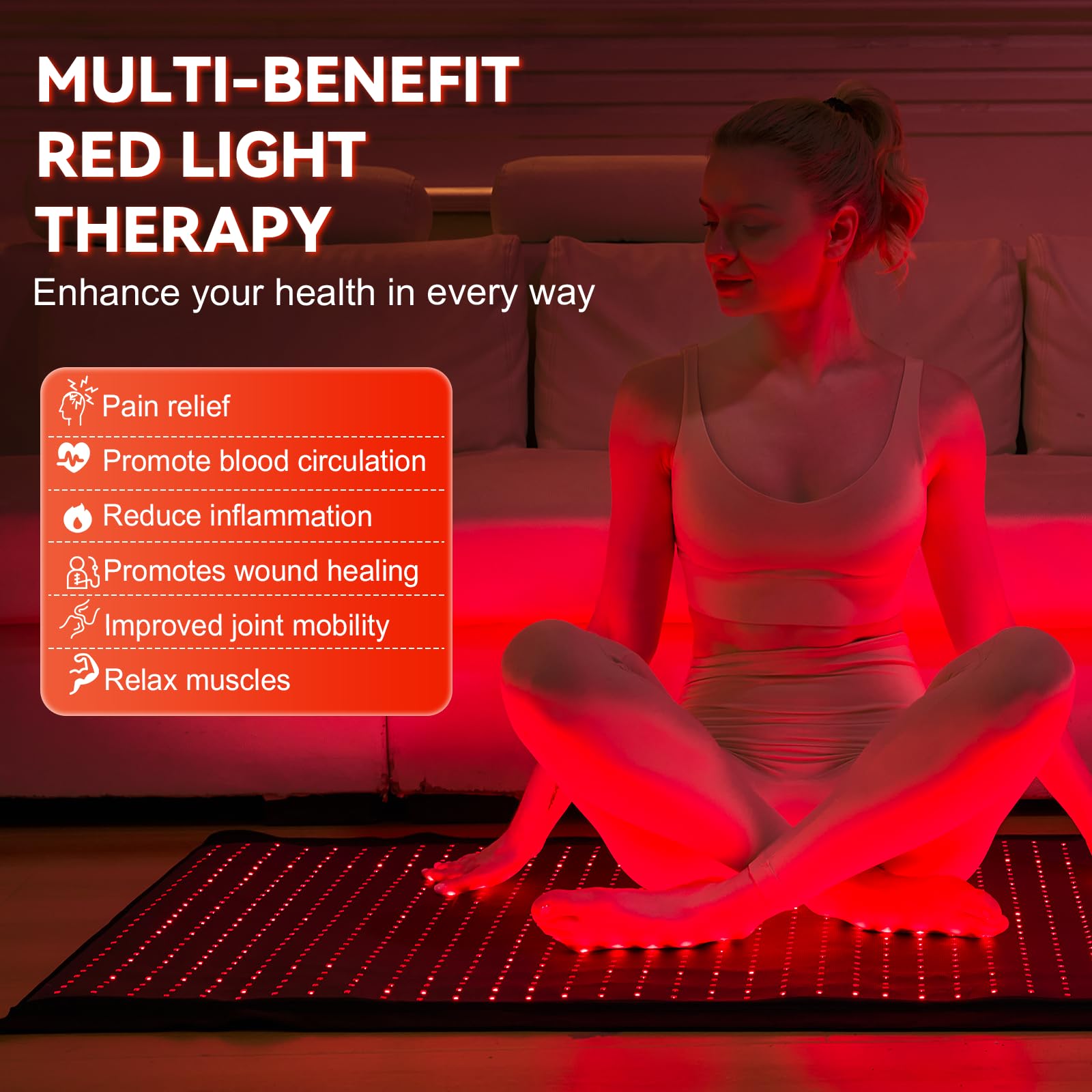 LPKP red light therapy mat waterproof materials simplify cleaning after use.