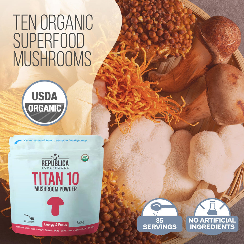 LRLA Titan 10 mushroom powder scoop for precise, convenient servings.