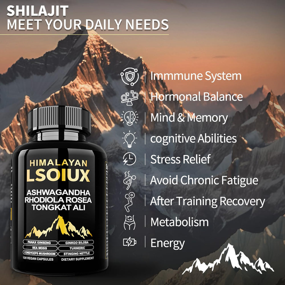 LSOIUX blend of Ashwagandha and Ginseng with Shilajit