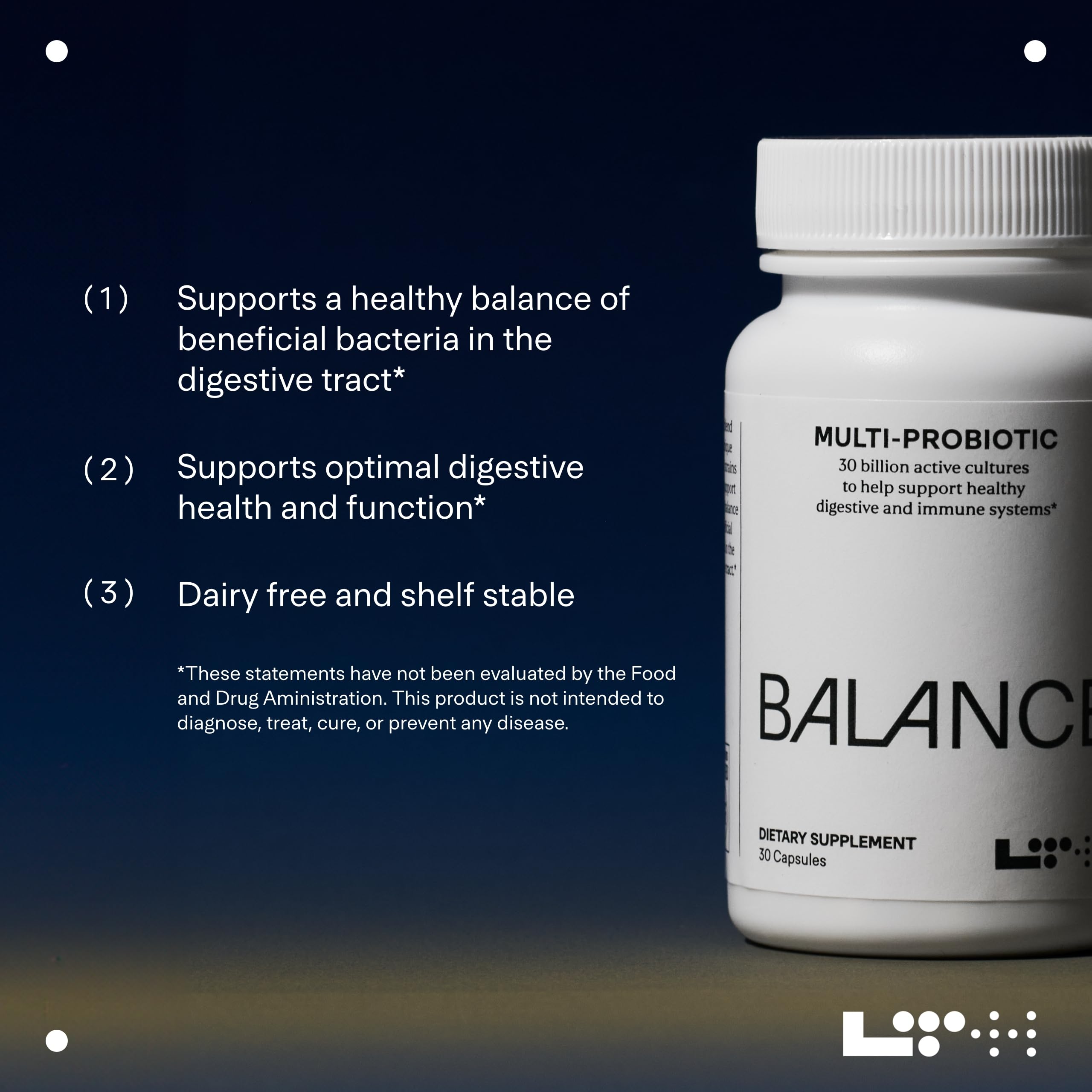 Dairy-free symbol on LTH Balance Multi Pro 30B packaging