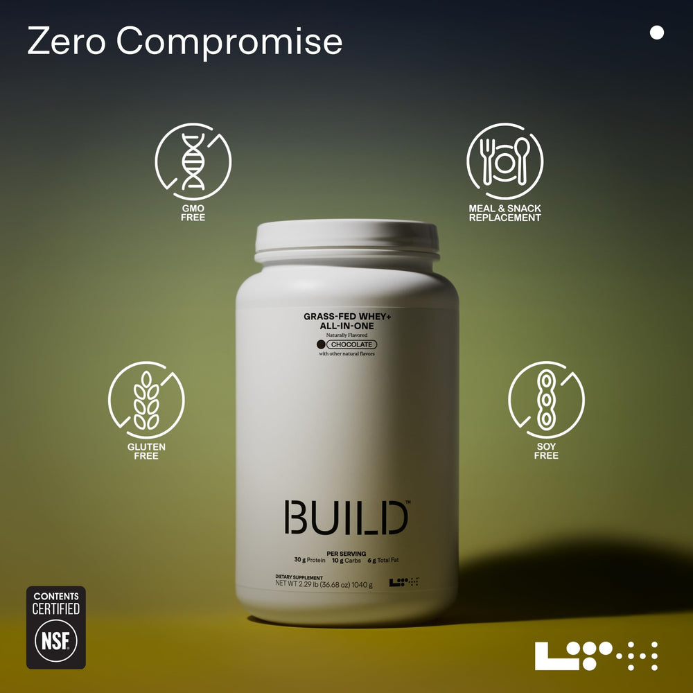 Close-up of digestive enzymes and probiotics on LTH Build ingredients.