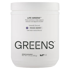 LTH Life Greens mixed berry powder in a jar for daily nutrition