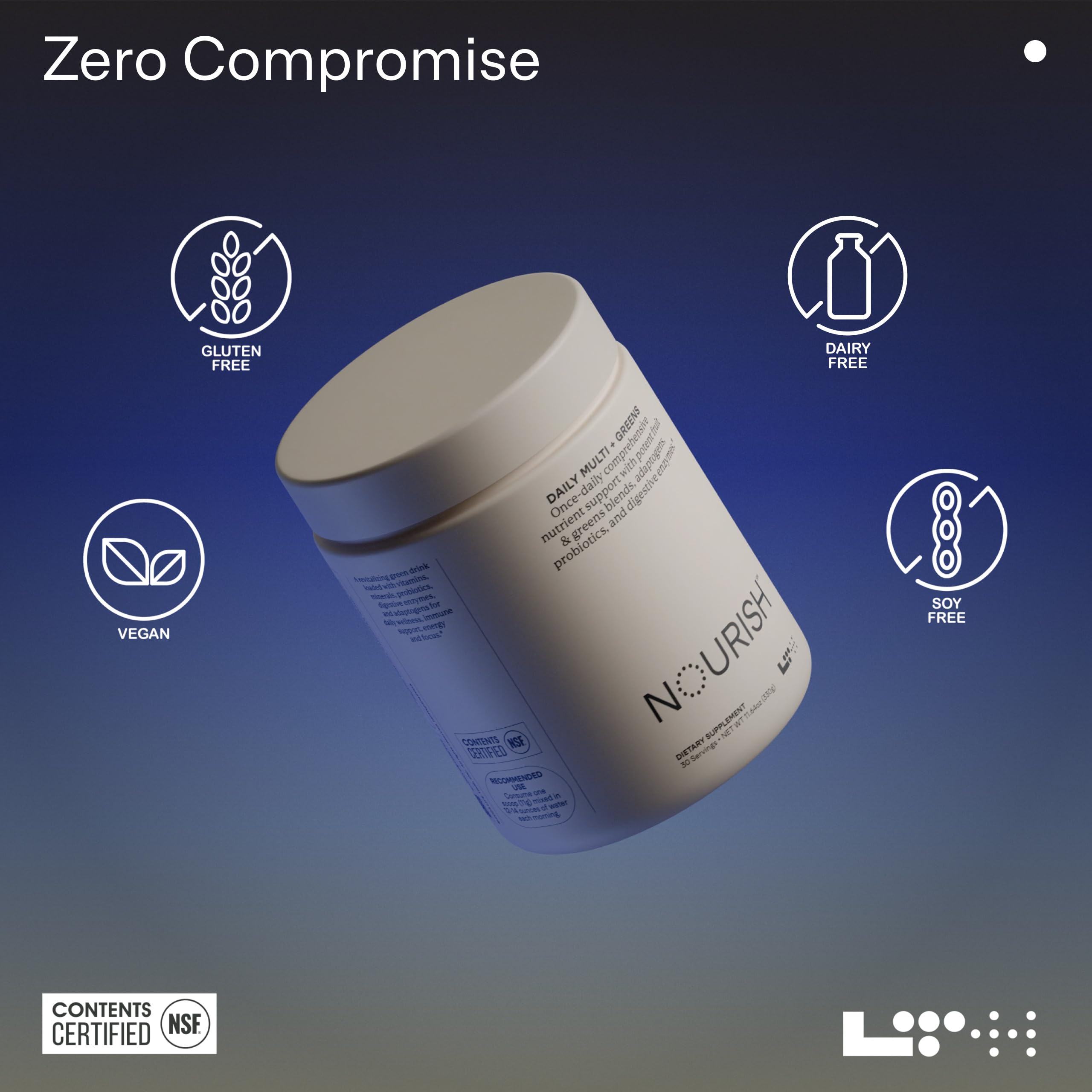 LTH Nourish Multi Plus Greens digestive enzymes close-up supports gut-friendly use