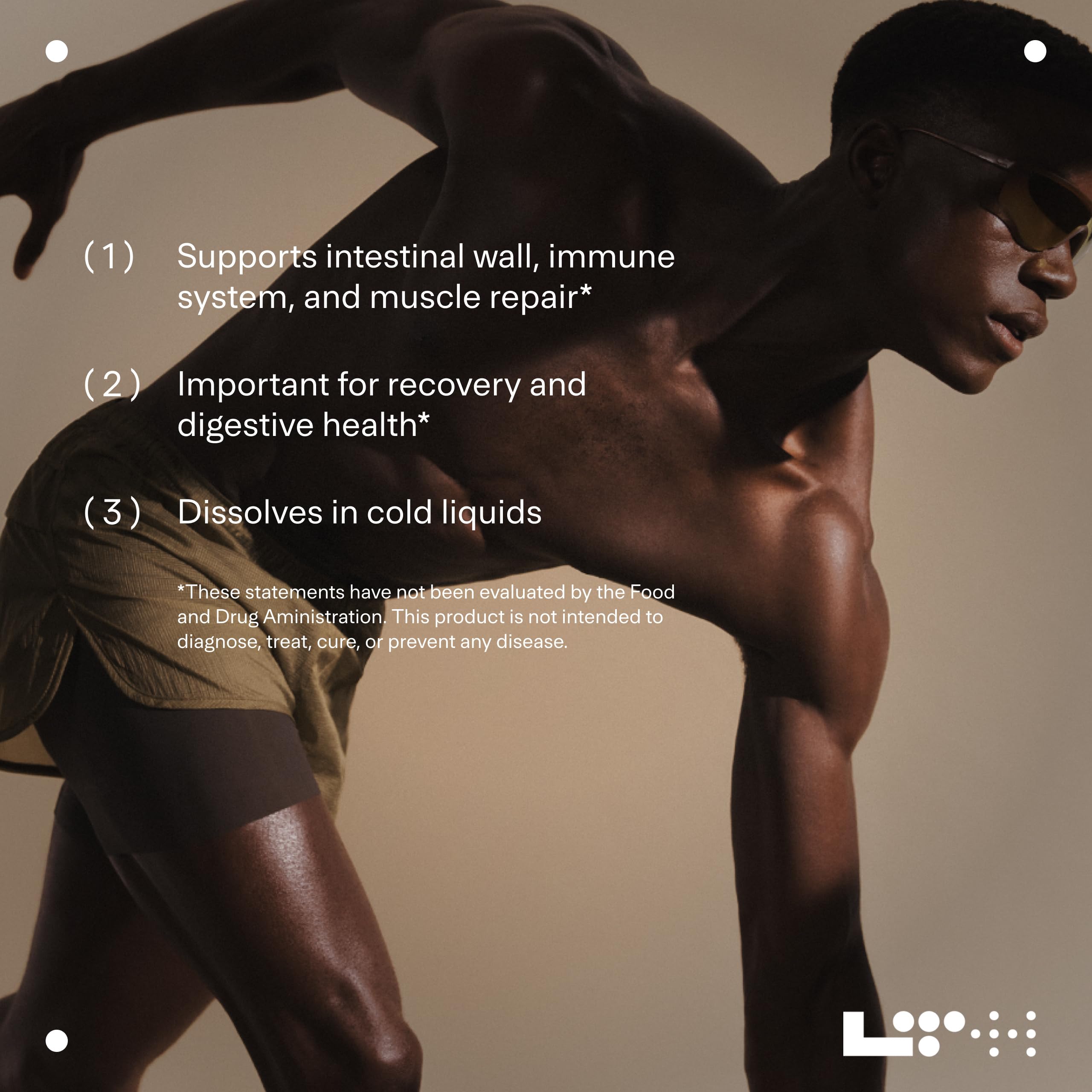 LTH Repair L-Glutamine NSF-certified vegan label and packaging