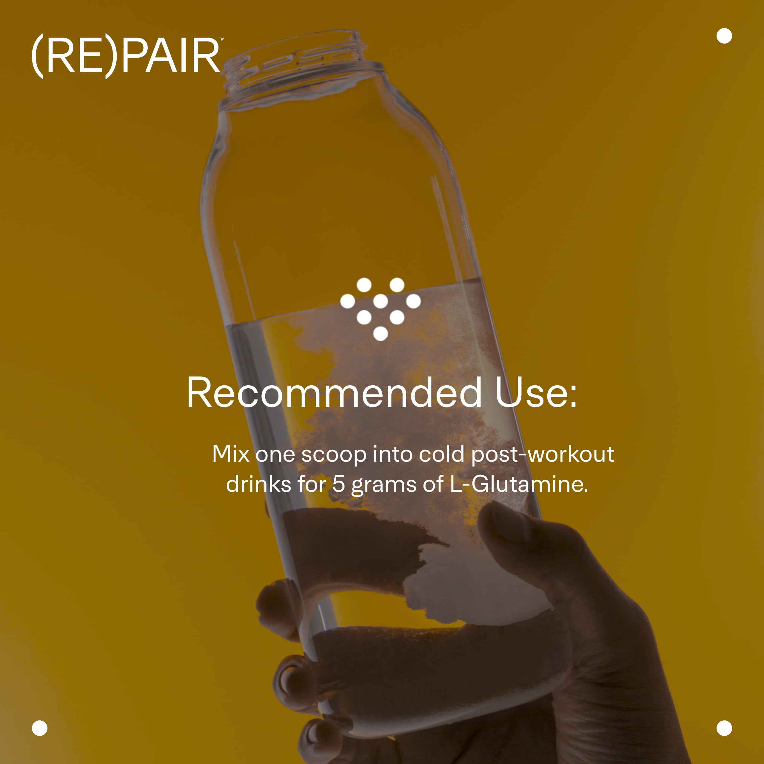 LTH Repair L-Glutamine mixed into a refreshing post-workout drink