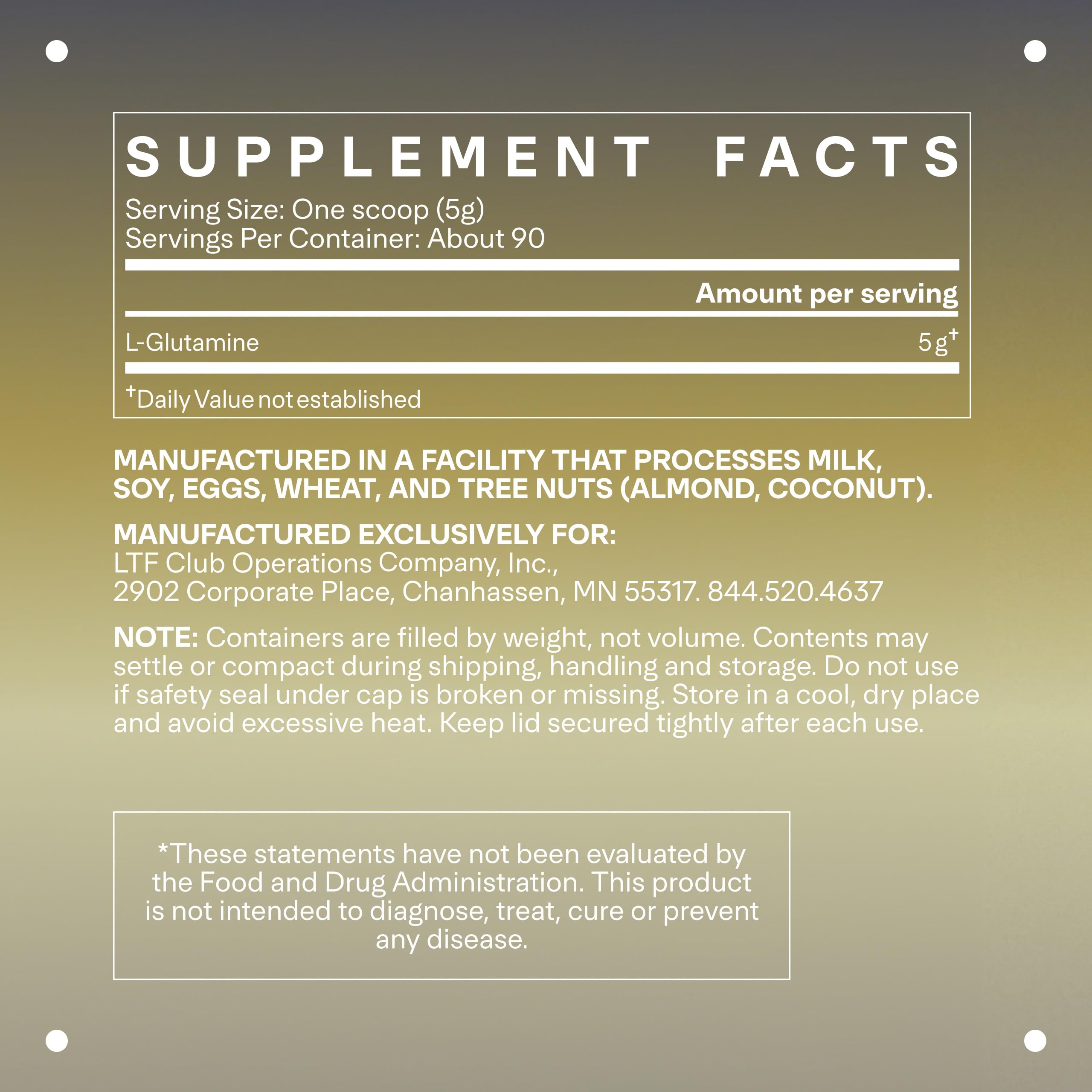 LTH Repair L-Glutamine unflavored powder dissolving in a cold beverage
