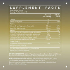 Product label shows collagen peptides and hyaluronic acid for skin and joint comfort.