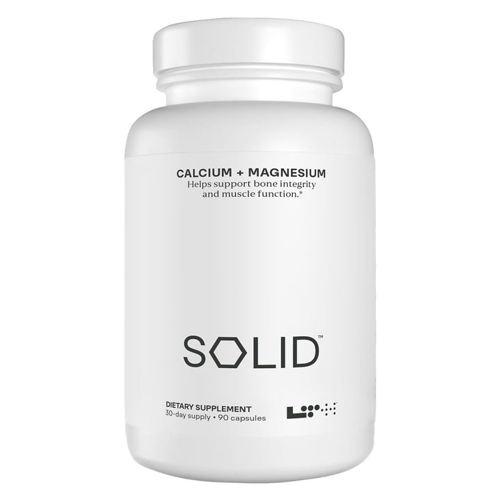 LTH Solid Calcium & Magnesium bottle front for daily mineral support.