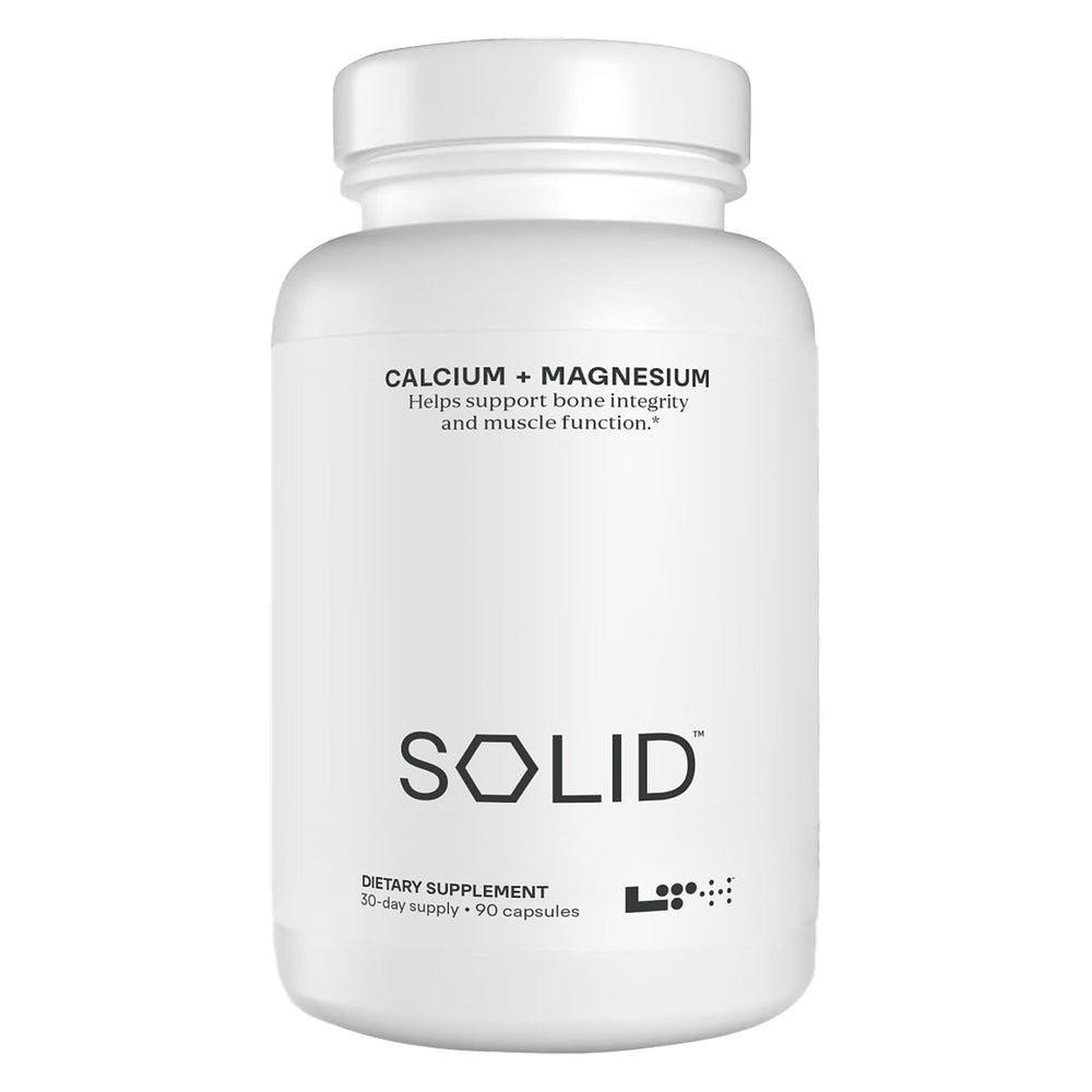 LTH Solid Calcium & Magnesium bottle front for daily mineral support.