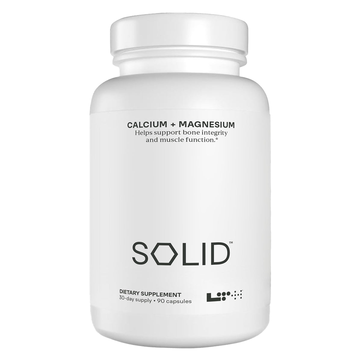 LTH Solid Calcium & Magnesium bottle front for daily mineral support.
