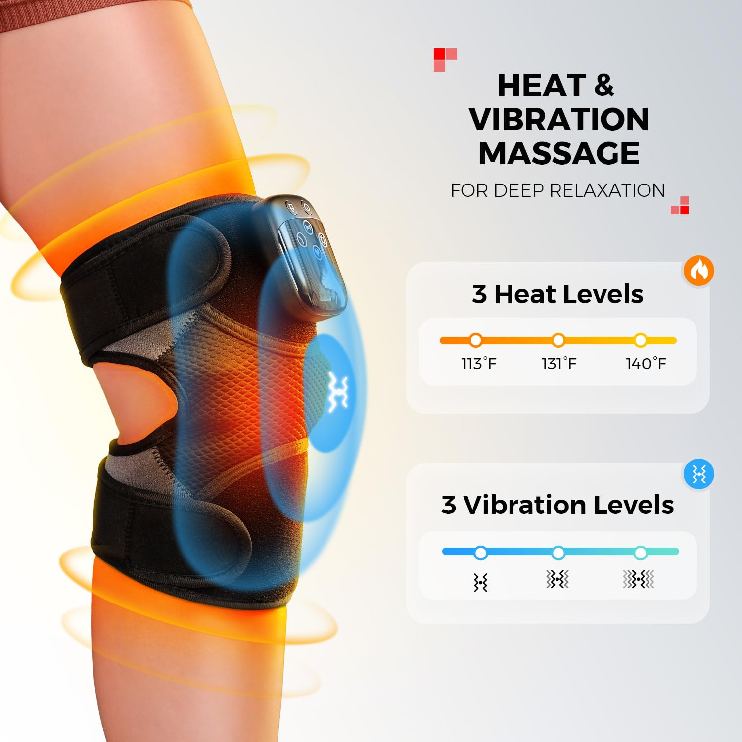LTW heated knee wrap with adjustable straps ensures secure fit during movement
