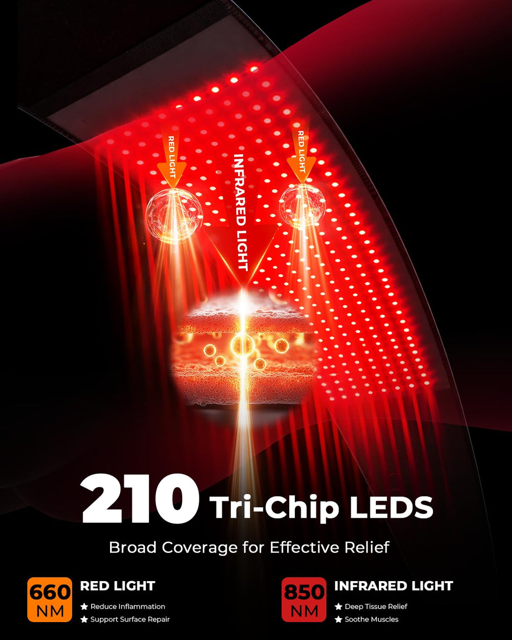 LTW Red Light Therapy Belt adjustable straps for a customized, comfortable fit.