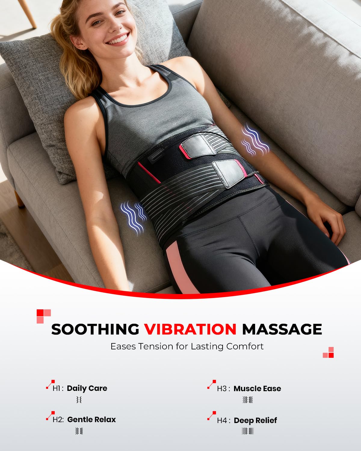 LTW Red Light Therapy Belt fabric close-up reveals soft, skin-friendly material.