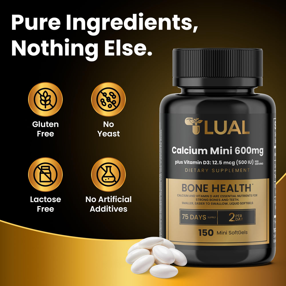 LUAL daily-use scene of someone taking a softgel supplement.