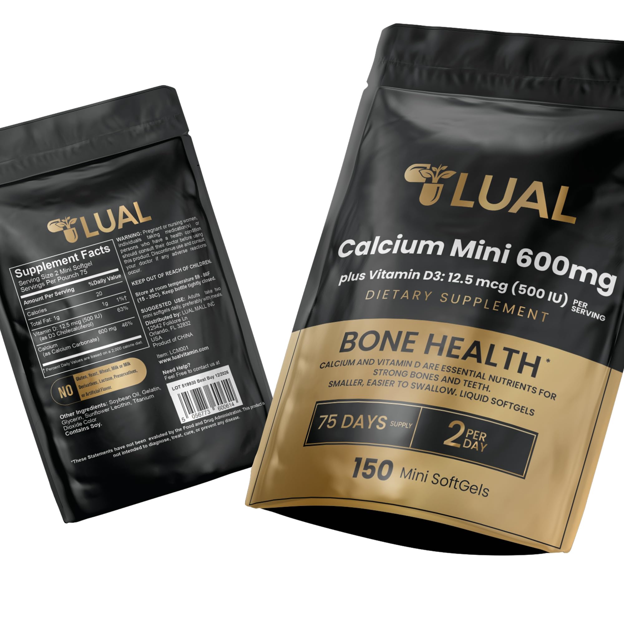 LUAL tiny softgel in hand demonstrates easy-to-swallow design.
