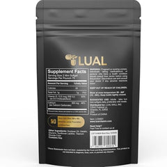 LUAL Calcium Minis bottle close-up with gluten-free badge visible.