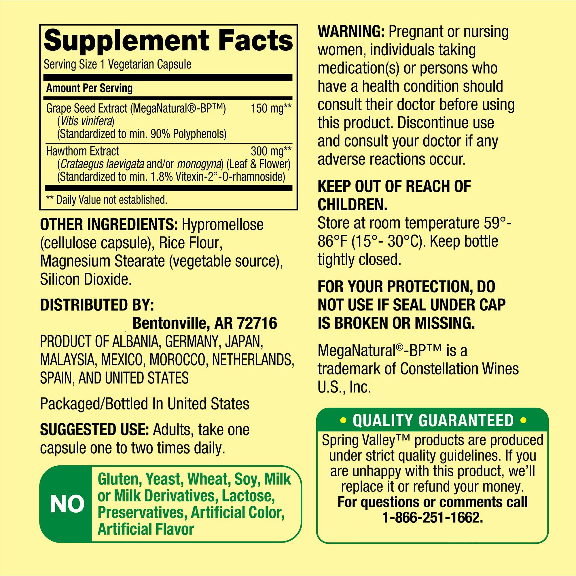 LUAL MegaNatural-BP grape seed extract component highlighted in the supplement formula.