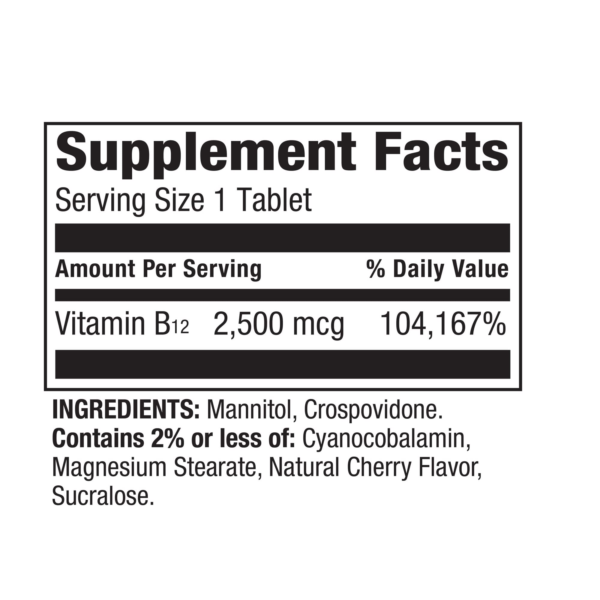 LUAL B12 cherry-flavored tablet for a tasty daily supplement.