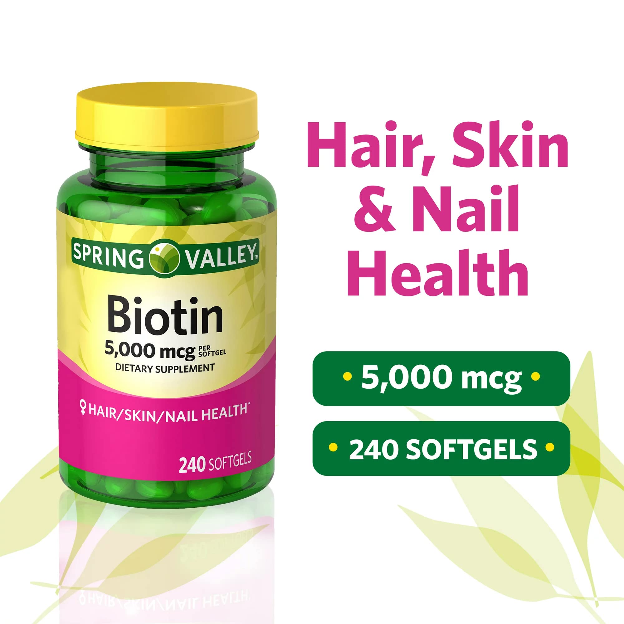 Label closeup highlighting biotin, vitamin C and vitamin E for wellness