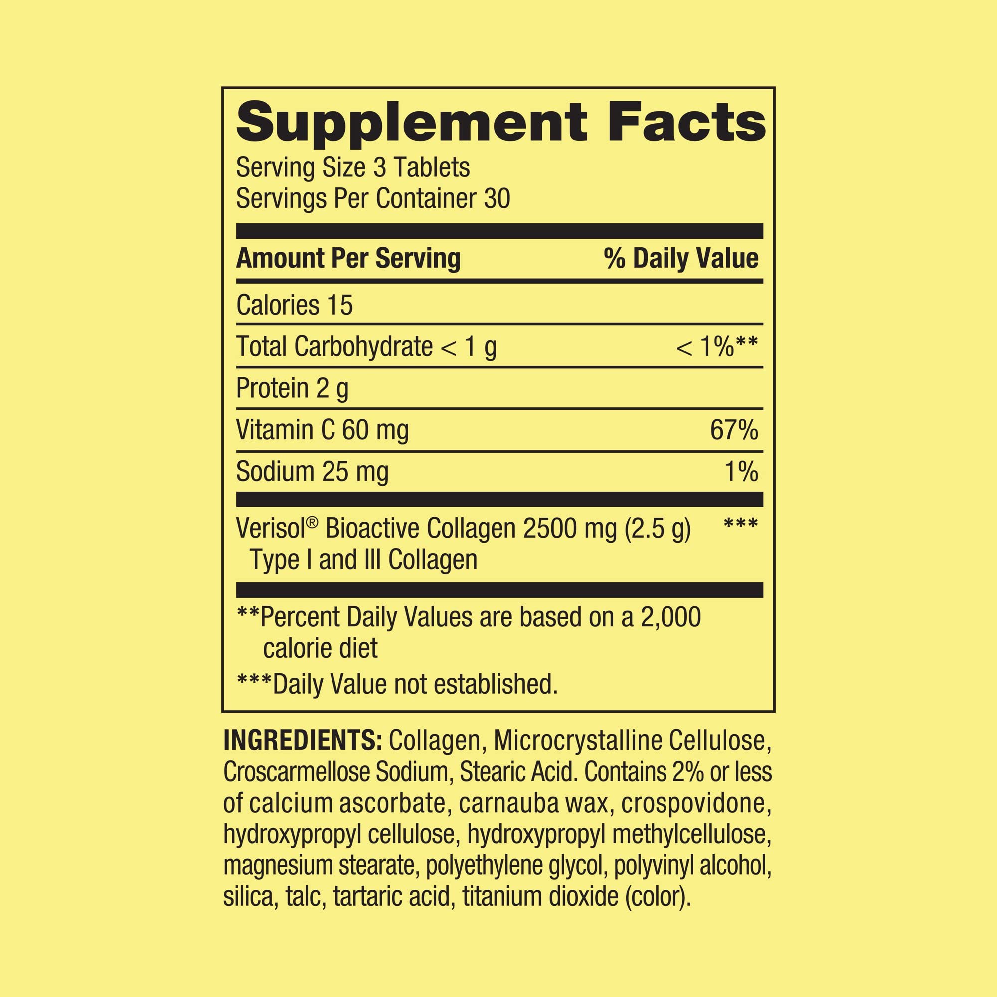 LUAL Spring Valley collagen bottle with label notes high mg and vitamin C