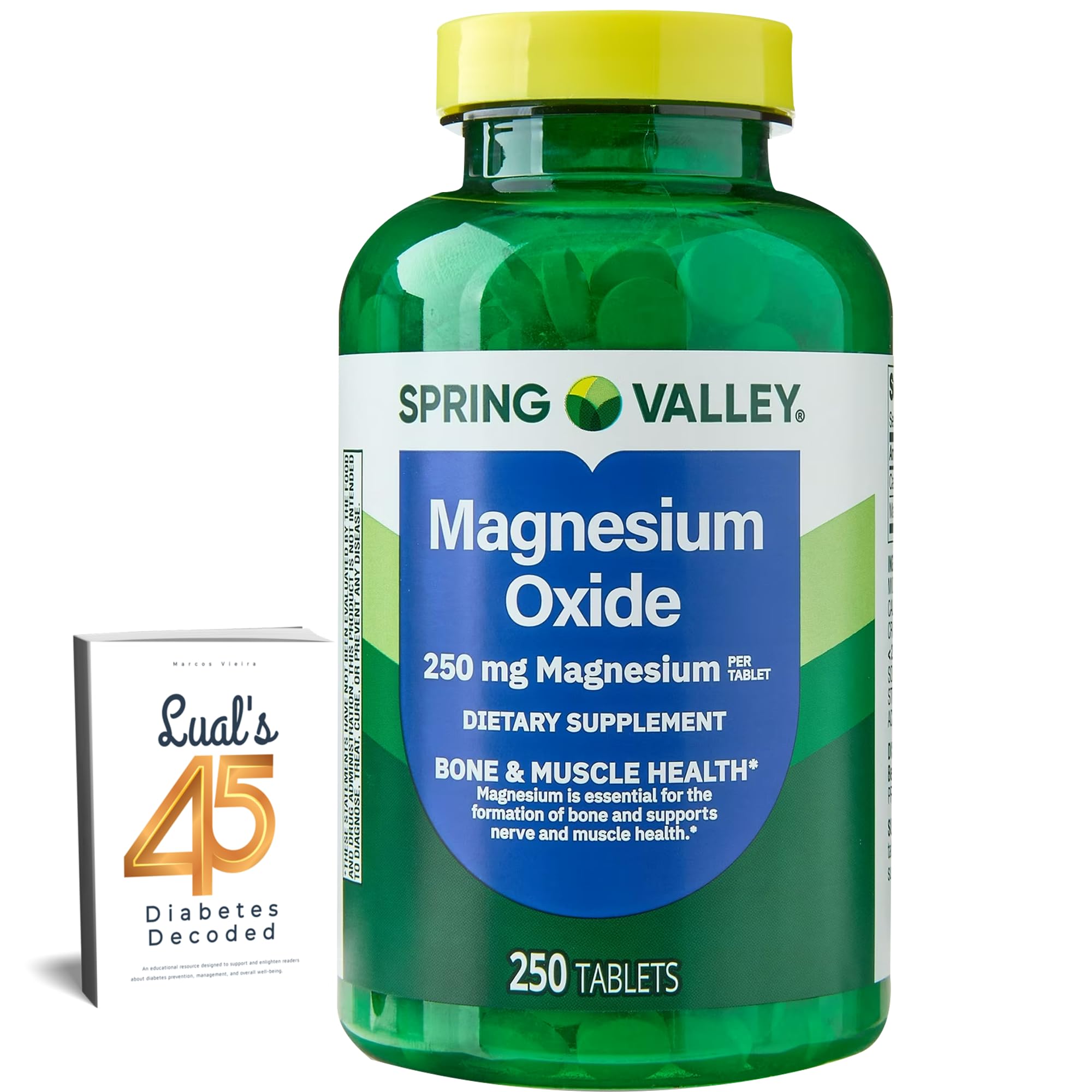 Lual Spring Valley Magnesium 250mg bottle ready for daily use.