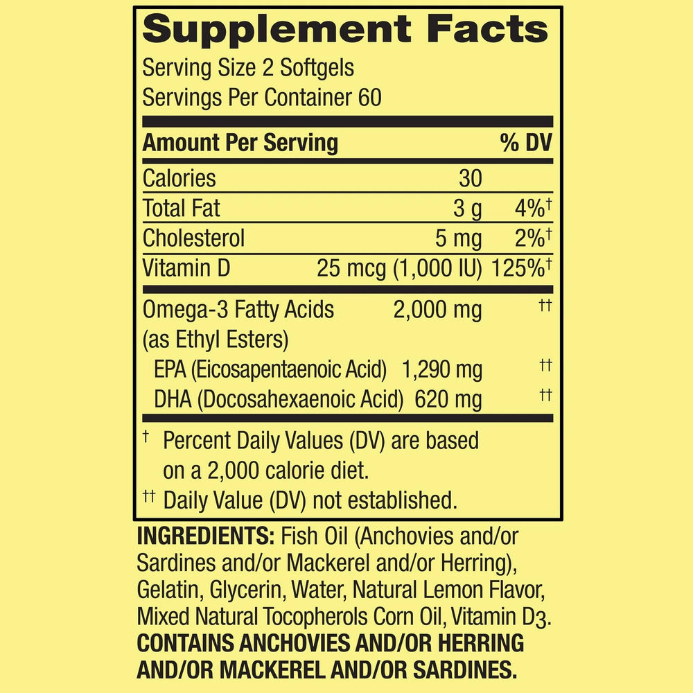 LUAL Spring Valley Omega-3 softgel supports heart health and circulation.