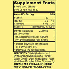 LUAL Spring Valley Omega-3 softgel supports heart health and circulation.