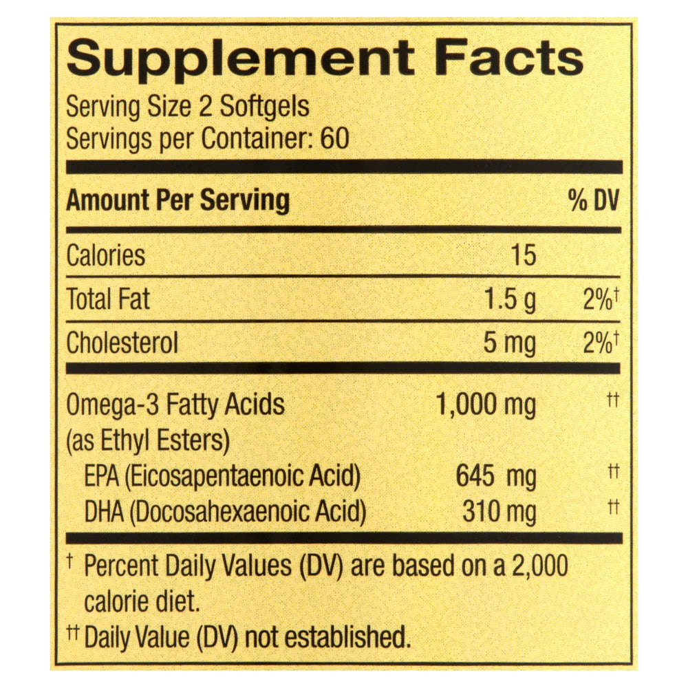 LUAL Spring Valley Omega-3 Mini softgels close-up, small and easy to swallow.