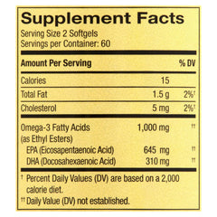 LUAL Spring Valley Omega-3 Mini softgels close-up, small and easy to swallow.