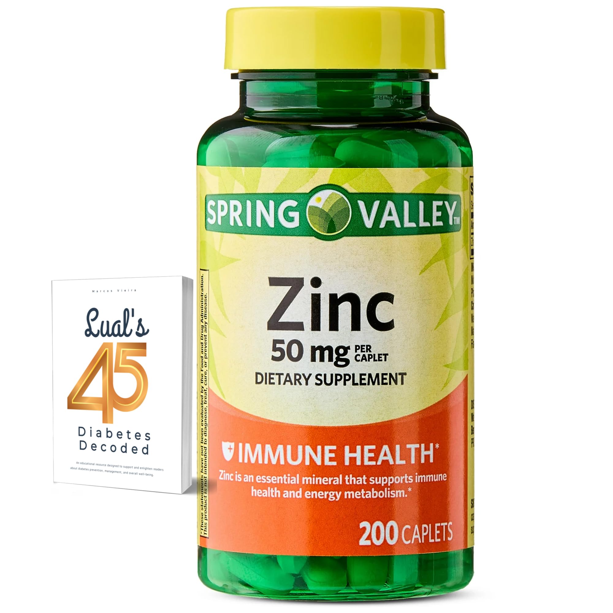 LUAL zinc caplets 50 mg bottle front showing label for daily supplementation