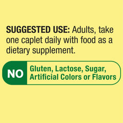 LUAL zinc caplets 50 mg label details gluten-free and sugar-free claim