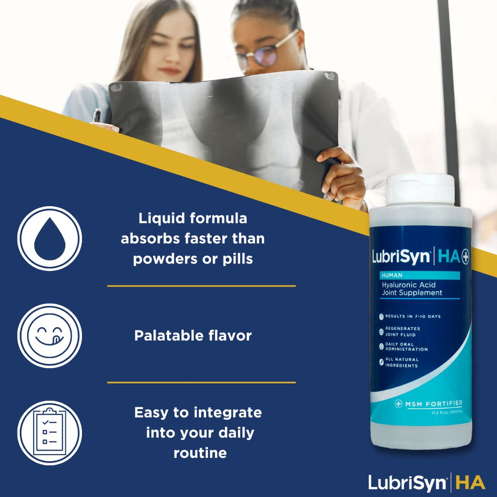 LubrisynHA label packaging highlighting vegan MSM joint care