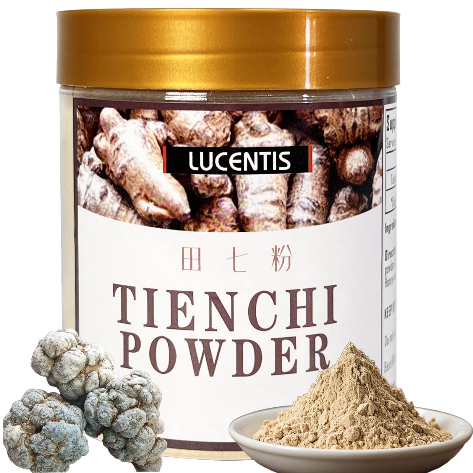LUCENTIS Tienchi Ginseng Powder bottle for daily vitality.