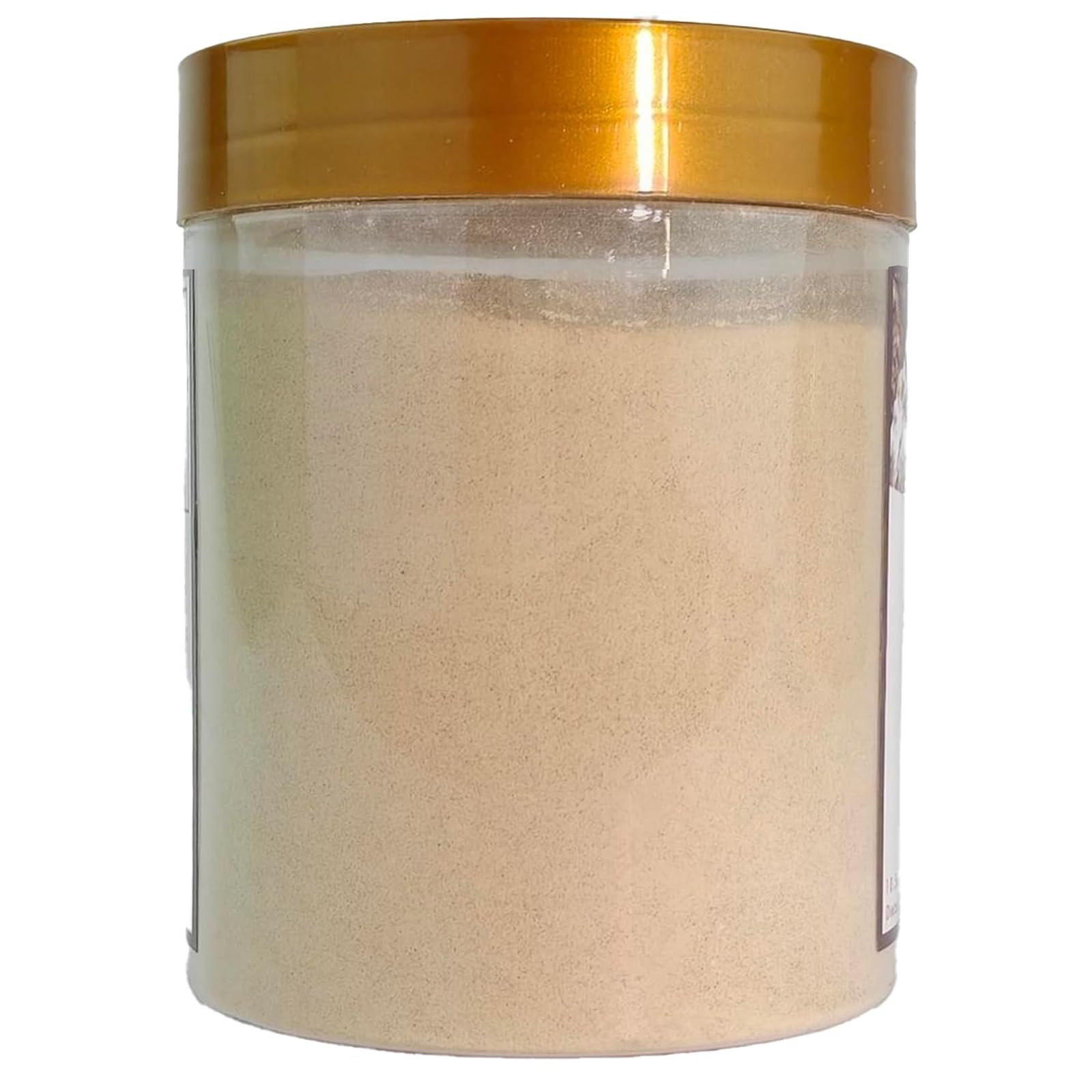 Close-up of LUCENTIS powder jar showing ultra-fine Panax Notoginseng texture.