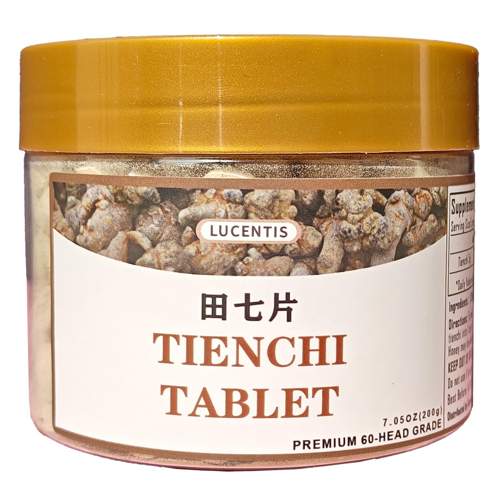 Lucentis Top Level Pure Tienchi tablets in bottle for daily vitality support