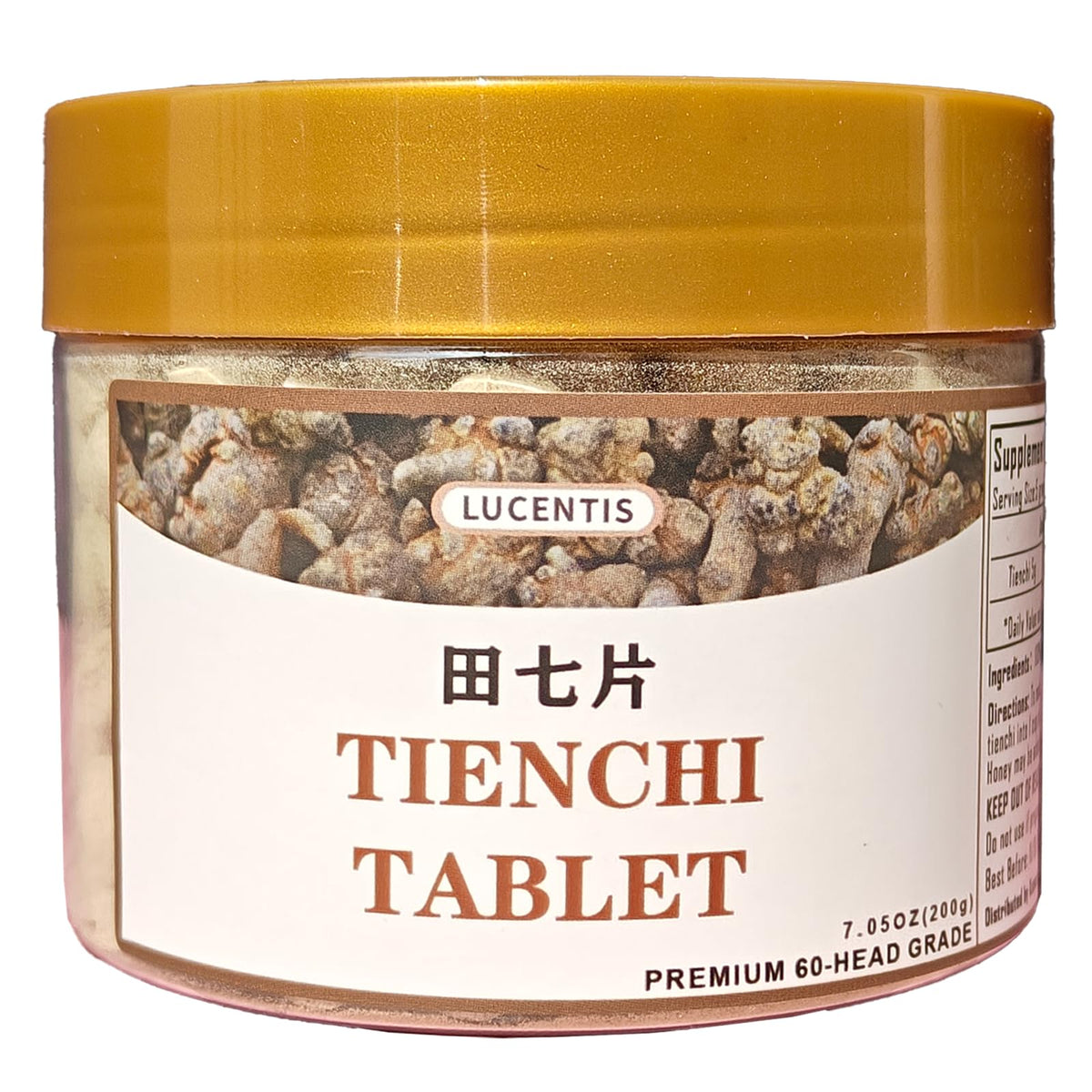 Lucentis Top Level Pure Tienchi tablets in bottle for daily vitality support