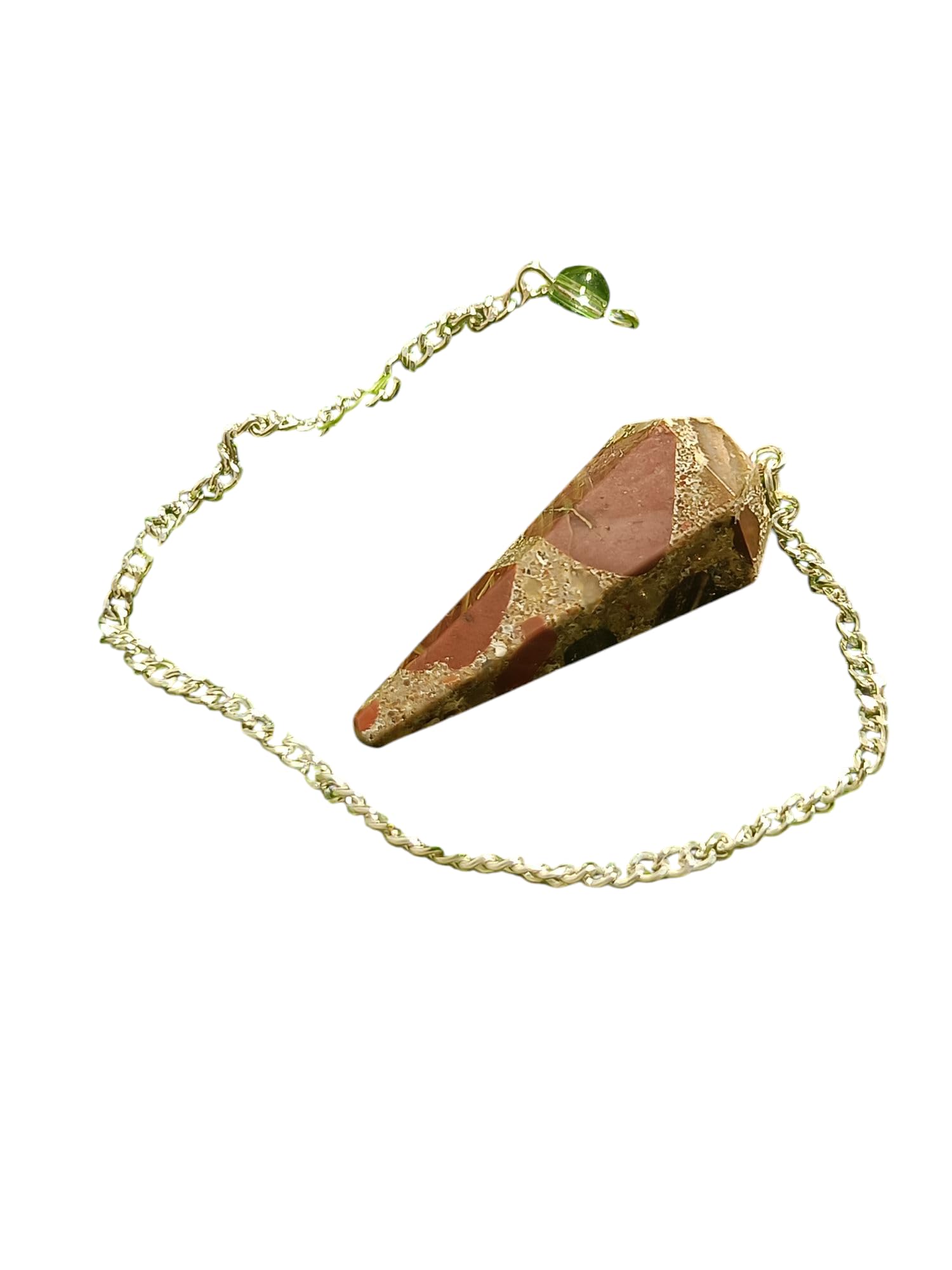 Luck Agate pendulum copper wire detail for enhanced sensitivity in readings.