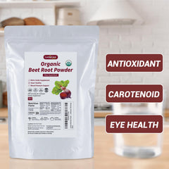 Luckycare measuring scoop shows precise beet root serving