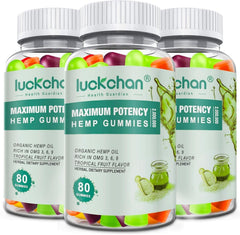 LUCKCHAN hemp gummies 3-bottle bundle for convenient at-home use and savings.