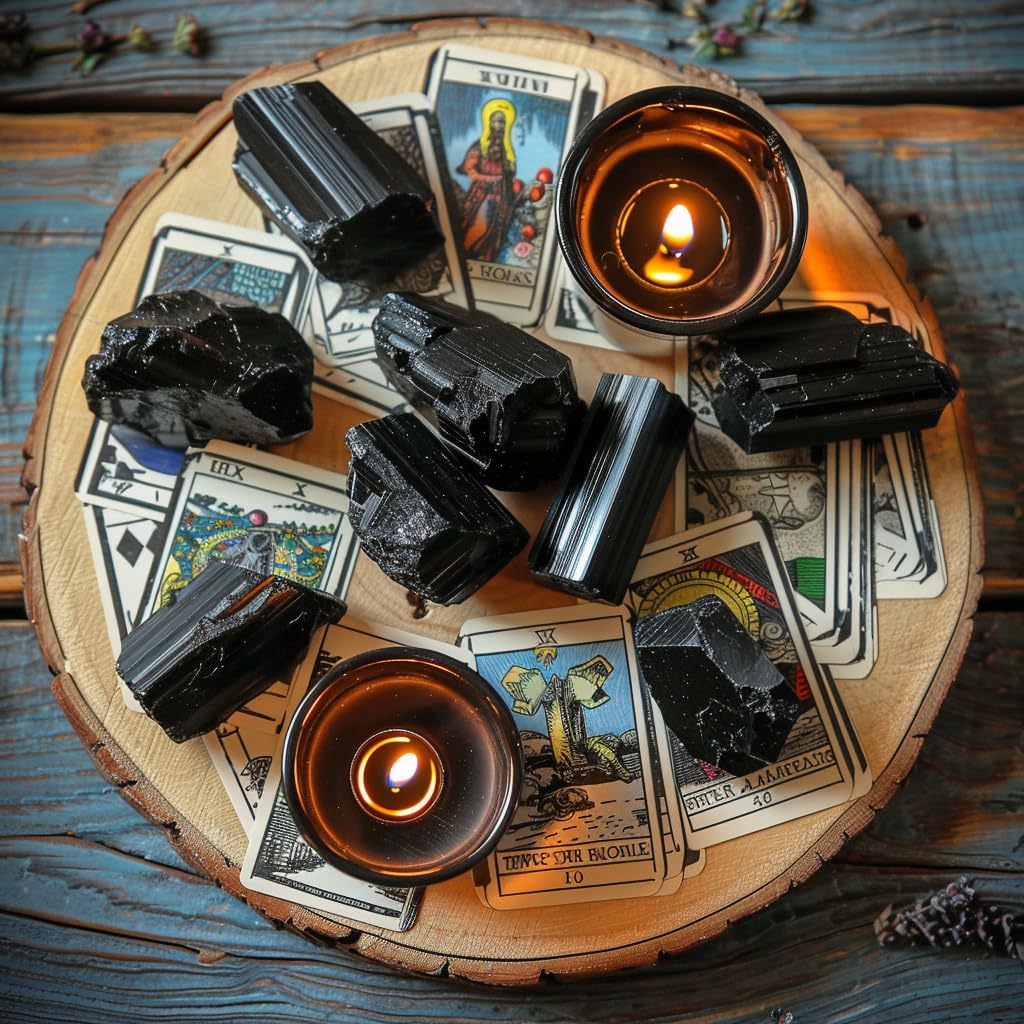 Luckeeper black tourmaline meditation stones for focus and calm.