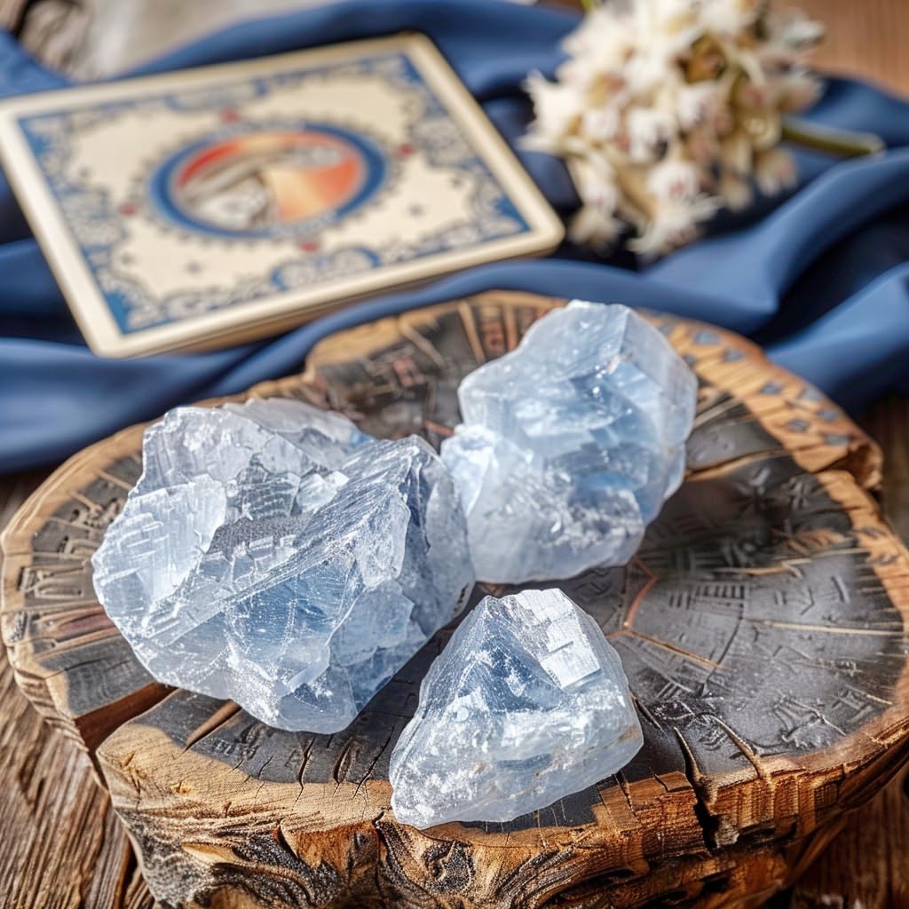 Luckeeper blue calcite stones for meditation and creative focus